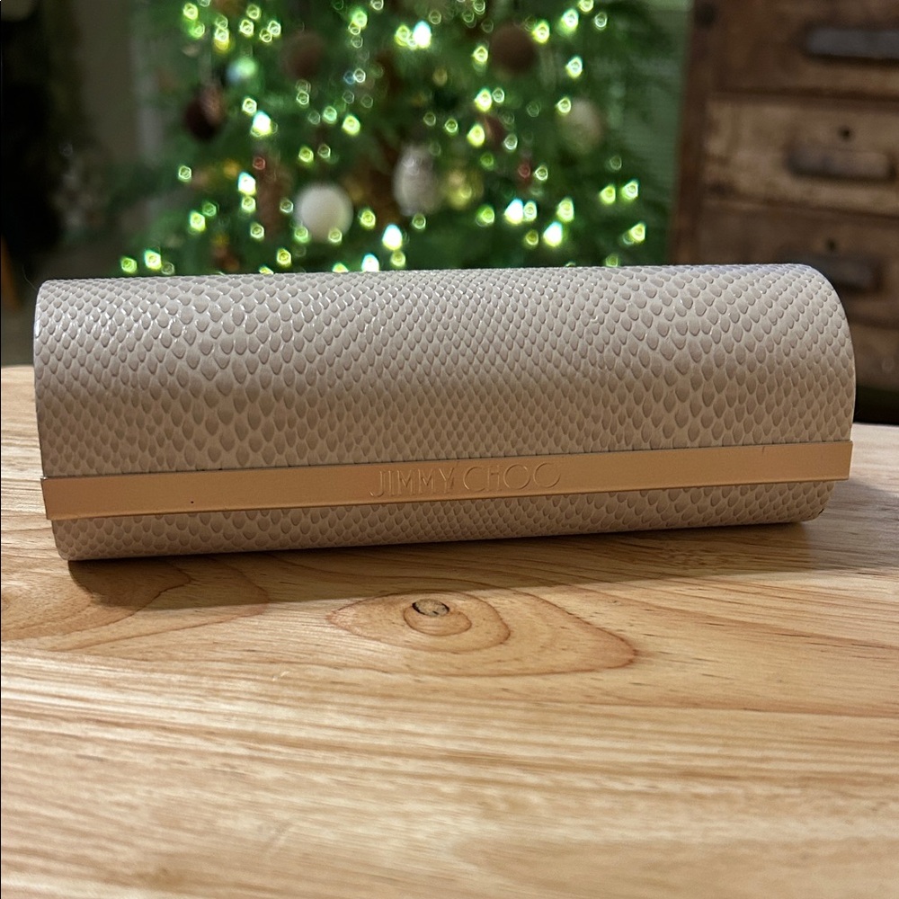 Jimmy Choo Taupe Eyeglasses Case